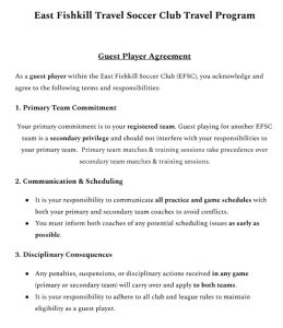 Travel Guest Player Agreement
